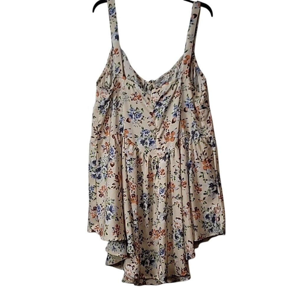 Floral Sleeveless Shein Curve Tunic Dress 3XL Lightweight Beige Multicolor - Picture 9 of 11